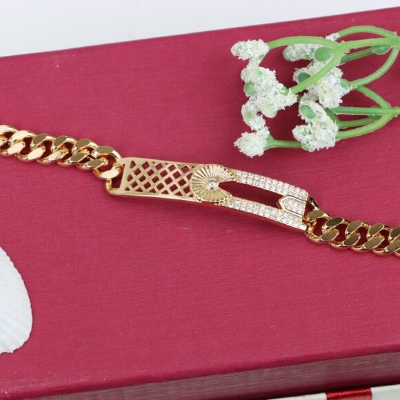 Rose Gold Bracelet with Diamond Sunray and Cutout Detailing, XPBL0707 - Picture 12 of 12